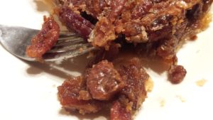 Pecan pie with no corn syrup is neither too hard nor too runny.