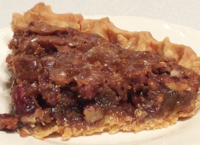 Pecan pie without corn syrup is not too sweet.