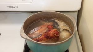 Collard greens with smoked turkey.