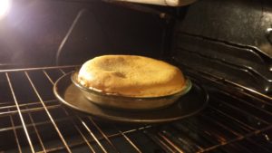Do not worry if your pie puffs up: it will deflate when it cools.