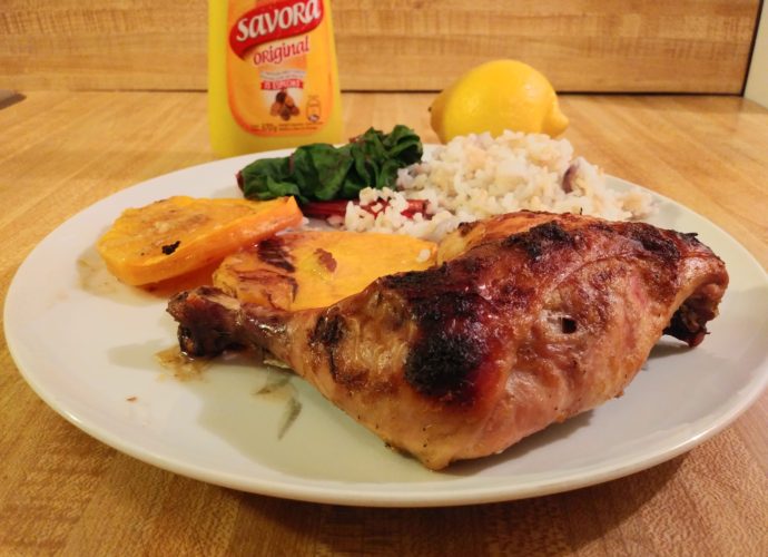 Lemon mustard chicken is a traditional Argentine dish that is perfect for baked chicken leg quarters.