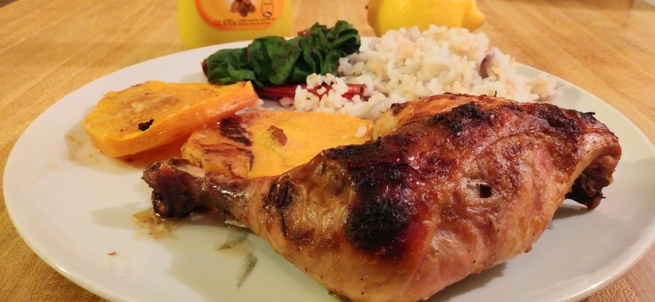 Lemon mustard chicken is a traditional Argentine dish that is perfect for baked chicken leg quarters.