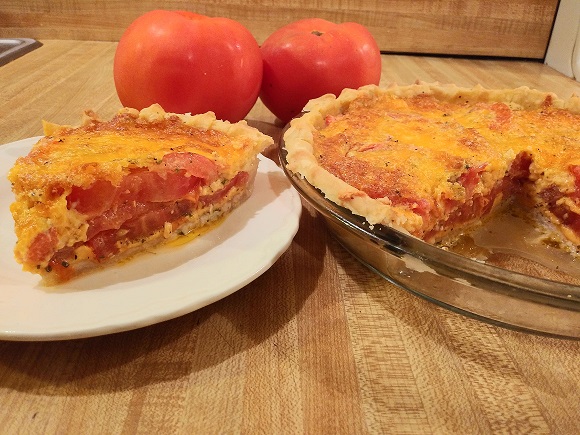 Eating southern tomato pie is like eating pizza and macaroni and cheese at the same time: incredibly delicious!