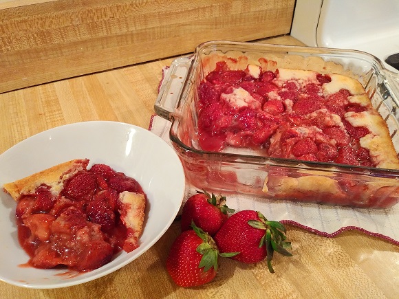 Strawberry Cobbler with Frozen Strawberries