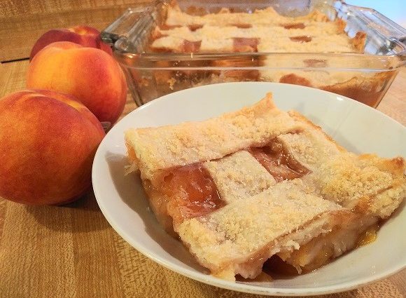 Peach Cobbler with Frozen Peaches and Pie Crust