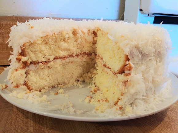 Coconut Cake with Sour Cream and Pudding
