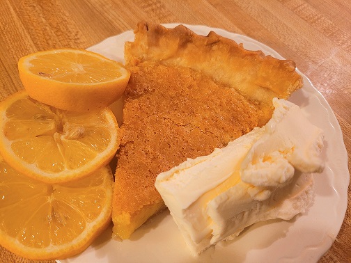 Southern Lemon Chess Pie with Ice Cream