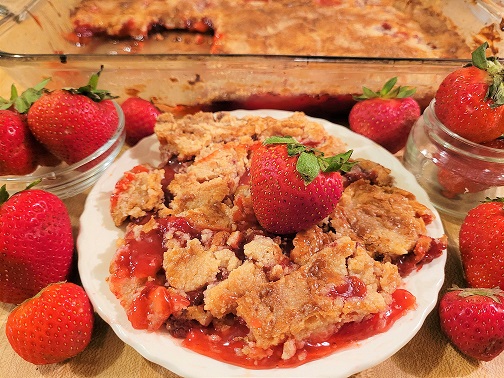 Strawberry Dump Cake with Cake Mix