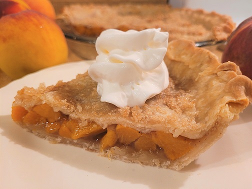 Frozen Peach Pie with Whipped Cream