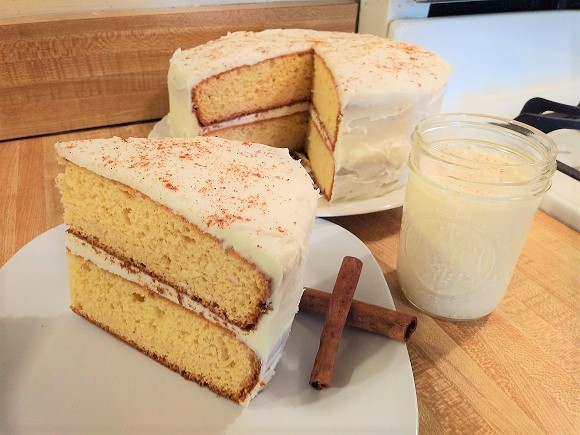 Eggnog Cake with Box Mix