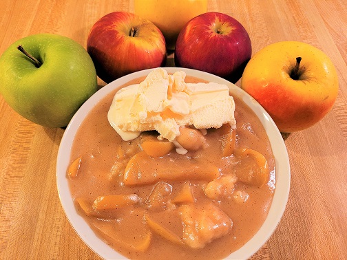 Stovetop Apple Dumplings with Ice Cream