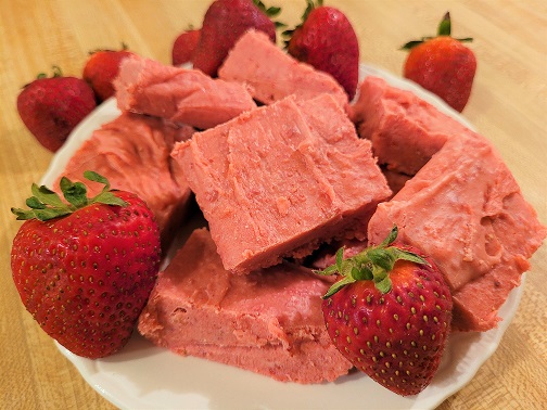Strawberry Fudge with Sweetened Condensed Milk