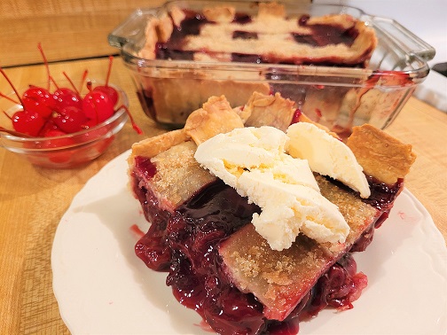 Old-Fashioned Cherry Cobbler with Pie Crust