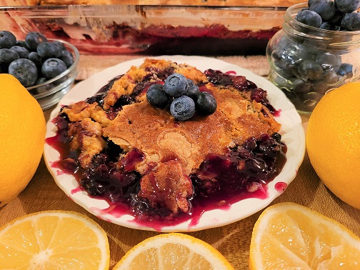 Lemon Blueberry Dump Cake with 3 Ingredients