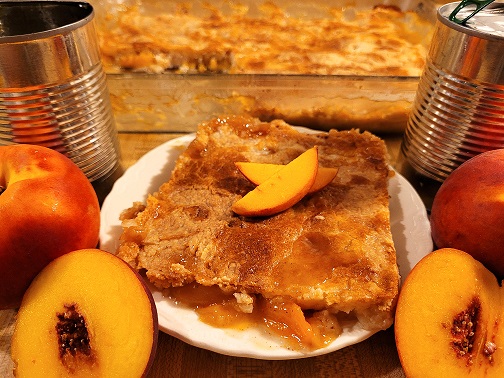 Peach Dump Cake with Canned Peaches