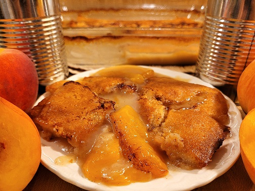 Peach Cobbler Made with Canned Peaches