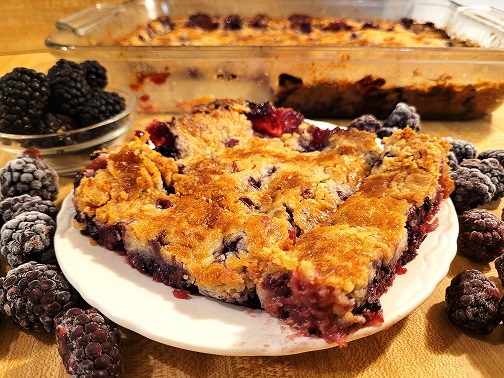 Blackberry Dump Cake with Frozen Berries