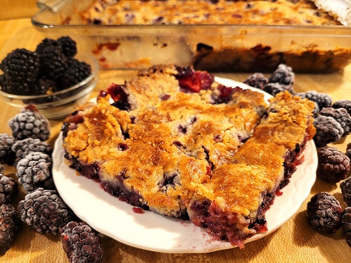 Easy Blackberry Dump Cake with Frozen Berries