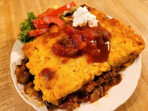 Taco Cornbread Casserole with Ground Beef
